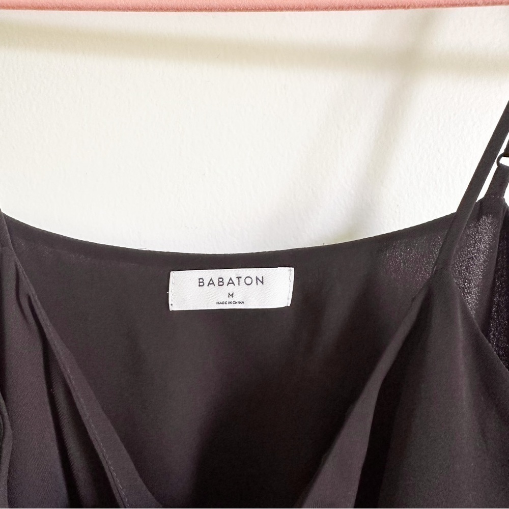 Aritzia Babaton Black Scala Wide leg Jumpsuit Flowy Black sz Medium - Picture 14 of 16